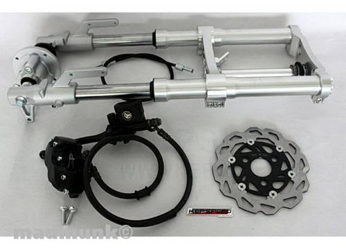 KP MUNK 40MM USD FORK FLOATING DISC 30MM INNER LEG IN SILVER RISED YOKE TOP