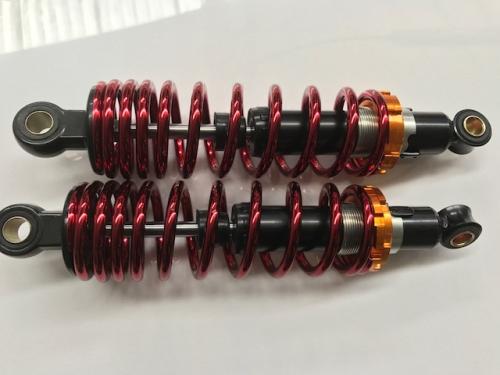 MUNK 285MM REAR SHOCKS IN ALL BLACK WITH RED SPRINGS