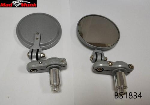 ROUND BLACK END OF BAR MIRRORS