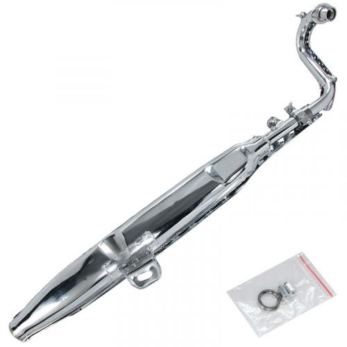 DX STANDARD CHROME UP SWEPT EXHAUST WITH E MARK