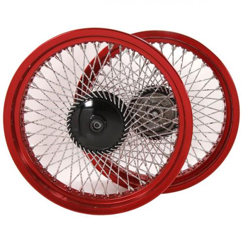 CUB 72 TWISTED SPOKE RED ALLOY RIMS IN RED 3.0J X 17