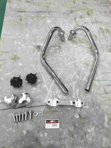 handlebar   kit chrom , plastic lock nut, silver CNC block ki