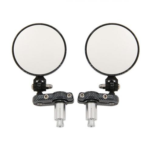 CARBON LOOKING   ROUND  BAR MIRRORS