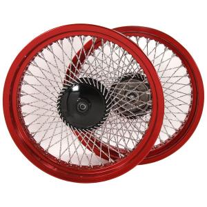 CUB 72 TWISTED SPOKE RED ALLOY RIMS IN RED 3.0J X 17