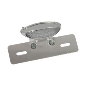 YM28105E MINI OVAL TAIL LED LAMP LENS CLEAR BASE CHROME BRACKET CHROME
