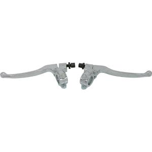 SILVER BRAKE AND CLUTCH CABLE LEVER SET