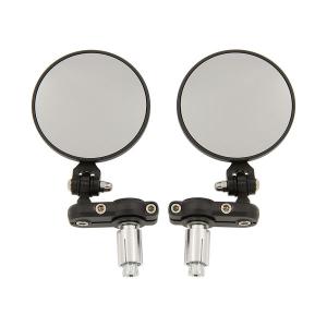 ROUND BLACK END OF BAR MIRRORS